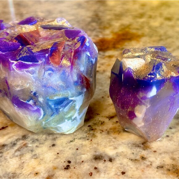 Crystal Soaps, Set 3 Jumbo Soaps, Rock Gem Soap Bars 9oz ea. Handmade Gift, Soap - Picture 14 of 15